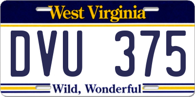 WV license plate DVU375