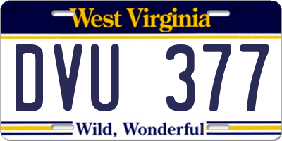 WV license plate DVU377