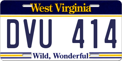 WV license plate DVU414
