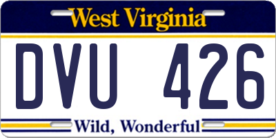 WV license plate DVU426