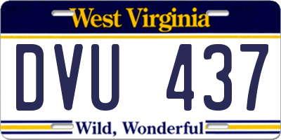 WV license plate DVU437