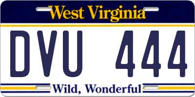 WV license plate DVU444
