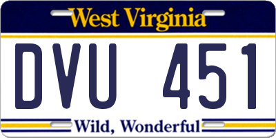 WV license plate DVU451