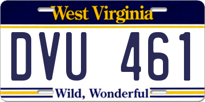 WV license plate DVU461