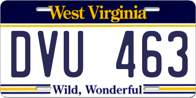 WV license plate DVU463