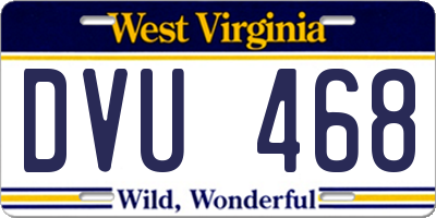 WV license plate DVU468