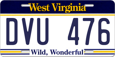 WV license plate DVU476