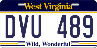 WV license plate DVU489