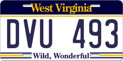 WV license plate DVU493