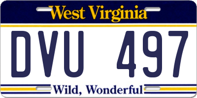 WV license plate DVU497