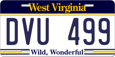 WV license plate DVU499