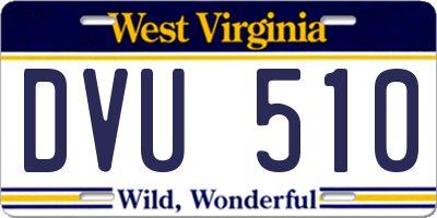 WV license plate DVU510
