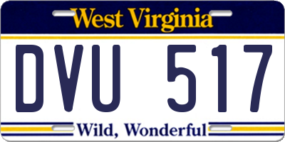 WV license plate DVU517