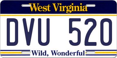 WV license plate DVU520