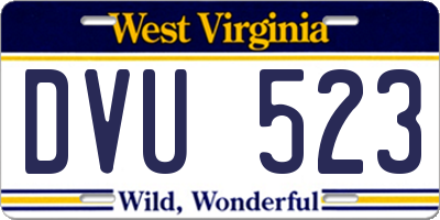 WV license plate DVU523