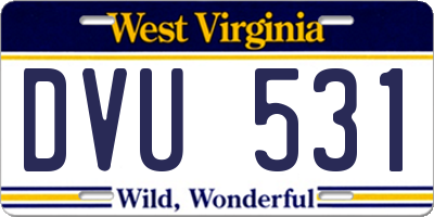 WV license plate DVU531