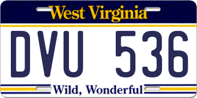 WV license plate DVU536