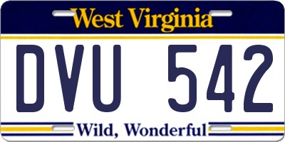 WV license plate DVU542