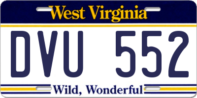 WV license plate DVU552