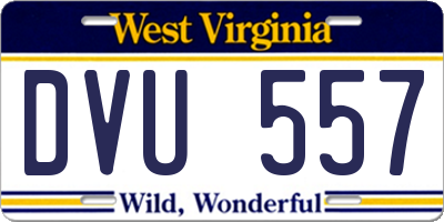 WV license plate DVU557