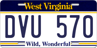 WV license plate DVU570