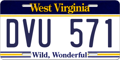WV license plate DVU571