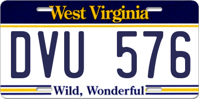 WV license plate DVU576