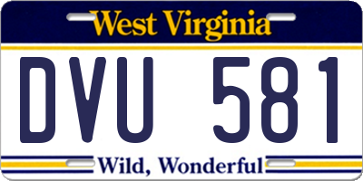 WV license plate DVU581