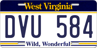 WV license plate DVU584