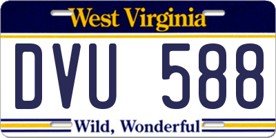 WV license plate DVU588