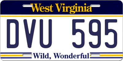 WV license plate DVU595