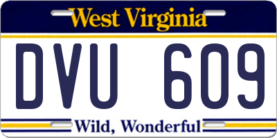 WV license plate DVU609