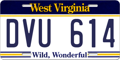WV license plate DVU614