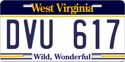 WV license plate DVU617