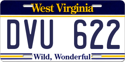 WV license plate DVU622