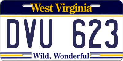 WV license plate DVU623
