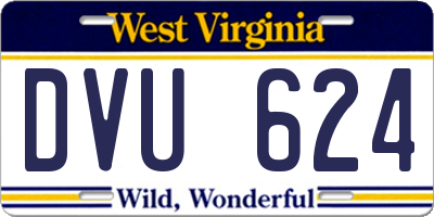 WV license plate DVU624