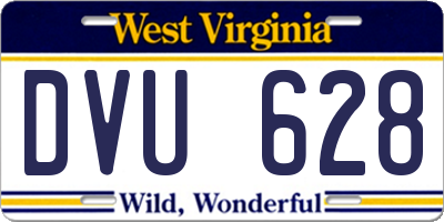 WV license plate DVU628
