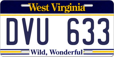 WV license plate DVU633