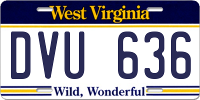 WV license plate DVU636