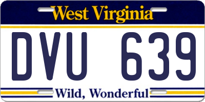 WV license plate DVU639