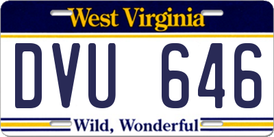 WV license plate DVU646