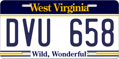 WV license plate DVU658