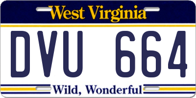 WV license plate DVU664