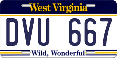 WV license plate DVU667
