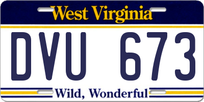 WV license plate DVU673