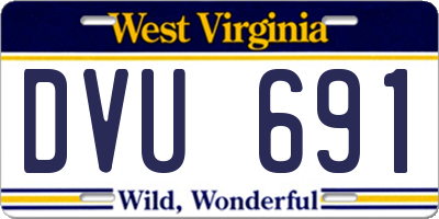 WV license plate DVU691