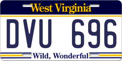 WV license plate DVU696