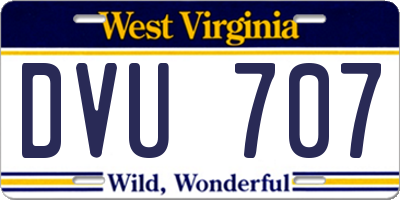 WV license plate DVU707