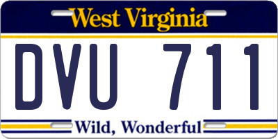 WV license plate DVU711